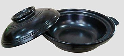 Black Casserole Clay Pot (40 oz) N2