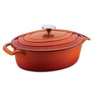 5-quart Orange Ceramic-coated Cast Iron Oval Casserole