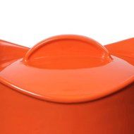 Rachael Ray Stoneware 2-3/4-Quart Covered Bubble and Brown Casserround Casserole, Red N4