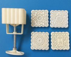 Giftshop12 Mooncake Mold Traditional White Square Cookie Cutter Mold 125g