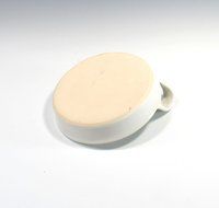 Brie Cheese Baker in White Glaze with wooden knife and recipe N6