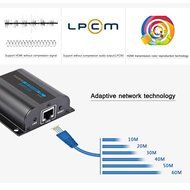 AGPtek LKV372A 60m/190ft 1080P HD HDMI Network Extender Over Single Cat6/6a/7 Ethernet Cable with IR Remote Control N6