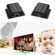 AGPtek LKV372A 60m/190ft 1080P HD HDMI Network Extender Over Single Cat6/6a/7 Ethernet Cable with IR Remote Control N7