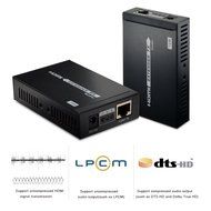 AGPtek LKV372A 60m/190ft 1080P HD HDMI Network Extender Over Single Cat6/6a/7 Ethernet Cable with IR Remote Control N32