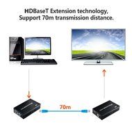 AGPtek LKV372A 60m/190ft 1080P HD HDMI Network Extender Over Single Cat6/6a/7 Ethernet Cable with IR Remote Control N33