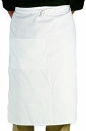 Crestware Bistro Apron 2 Pocket, White