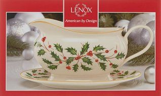 Lenox Holiday Gravy Boat with Stand,Ivory N2