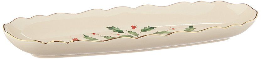 Lenox Holiday Gravy Boat with Stand,Ivory N8