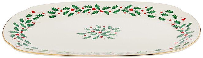 Lenox Holiday Gravy Boat with Stand,Ivory N82