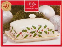 Lenox Holiday Gravy Boat with Stand,Ivory N86