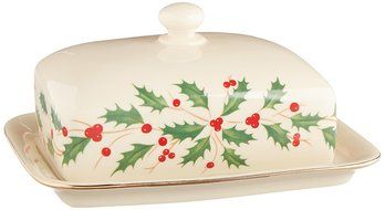 Lenox Holiday Gravy Boat with Stand,Ivory N87