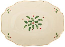 Lenox Holiday Gravy Boat with Stand,Ivory N93