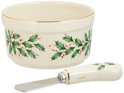 Lenox Holiday Gravy Boat with Stand,Ivory N98