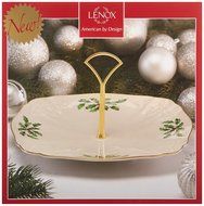 Lenox Holiday Gravy Boat with Stand,Ivory N117
