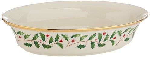 Lenox Holiday Gravy Boat with Stand,Ivory N132