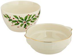 Lenox Holiday Gravy Boat with Stand,Ivory N141