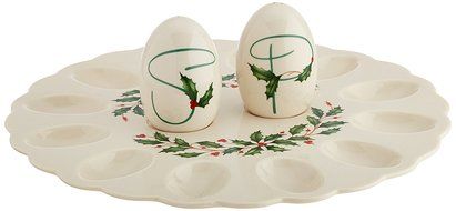 Lenox Holiday Gravy Boat with Stand,Ivory N146