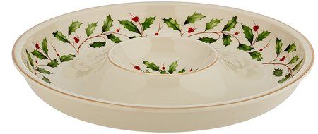 Lenox Holiday Gravy Boat with Stand,Ivory N159