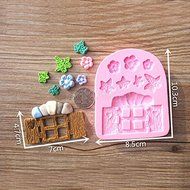 "Plants Wooden Window Liquid Silicone Mold Fondant Cake Decorating Mould" shopping N5