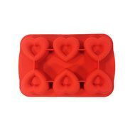 6 Cup Heart Shape Muffin Cake Mould (Red) By Agora Silicone N2
