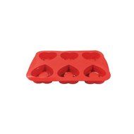 6 Cup Heart Shape Muffin Cake Mould (Red) By Agora Silicone N4