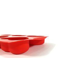 6 Cup Heart Shape Muffin Cake Mould (Red) By Agora Silicone N5