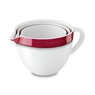 KitchenAid KBLR03NBER 3 Piece Nesting Ceramic Mixing Bowl Bakeware Set, Empire Red