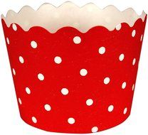 Creative Converting 12 Count Polka Dot Baking Cups, Classic Red