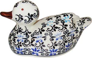 Boleslawiec Stoneware - Polish Pottery Statuette Bird - Duck Sm Eva's Collection "Martina"