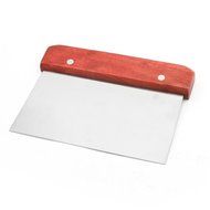 Wood Grip Stainless Steel Plain Edge Cake Dough Bread Scraper Cutter