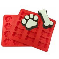 XY,15 Hole Mini Dog Bone 14 Hole Mini Dog FootprintsSilicone,Two sets together,Cookies Dessert Mold Tray Collapsible...