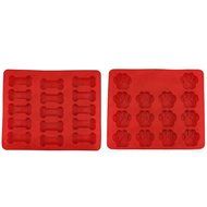 XY,15 Hole Mini Dog Bone 14 Hole Mini Dog FootprintsSilicone,Two sets together,Cookies Dessert Mold Tray Collapsible... N2