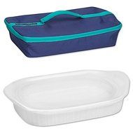 French White 3 qt. Baking Dish with Lid and Portable Case by CorningWare