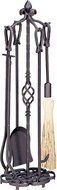 Uniflame, F-1686, 5 Pc Antique Rust, Heavy Weight Fireset With Horseshoe Handle