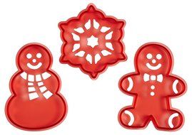 Wilton 2304-0121 3-Piece Christmas Cookie Cutter Stencil Set N2