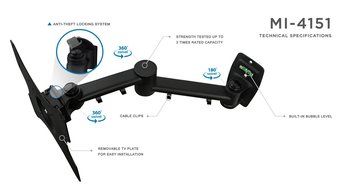 Mount-It! LCD TV Wall Mount Bracket with Full Motion Swing Out Tilt and Swivel Articulating Arm for 13-42" Flat... N4