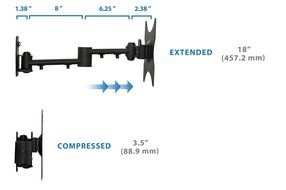 Mount-It! LCD TV Wall Mount Bracket with Full Motion Swing Out Tilt and Swivel Articulating Arm for 13-42" Flat... N8