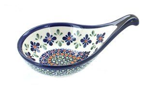 Polish Pottery Mosaic Flower Olive Dish