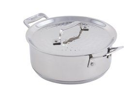 Bon Chef 60000HF Stainless Steel Induction Bottom Cucina Casserole with Lid, Hammered Finish, 3 quart Capacity...