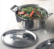 Bon Chef 60000HF Stainless Steel Induction Bottom Cucina Casserole with Lid, Hammered Finish, 3 quart Capacity... N2