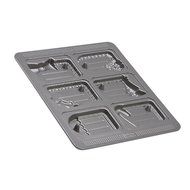 Sweet Creations 04727 6-Cup Nonstick Christmas Cookie Tags, Gray