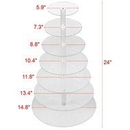World Pride Round Cupcake / Dessert Tower Clear Acrylic Cake Stand (7-Tier) N2
