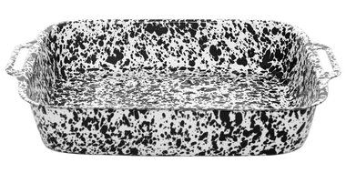 Enamelware Large Lasagna Pan - Black Marble