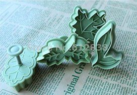 New 4pcs/set Cookie Cutter Plunger Pie Crust Cutters Biscuit Mold Leaves Set N3