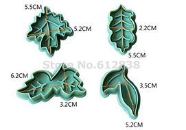 New 4pcs/set Cookie Cutter Plunger Pie Crust Cutters Biscuit Mold Leaves Set N4
