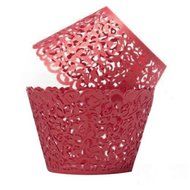 Elensan 100pcs Filigree Little Vine Lace Laser Cut Cupcake Wrapper Liner Baking Cup Muffin Case Trays Wedding... N2
