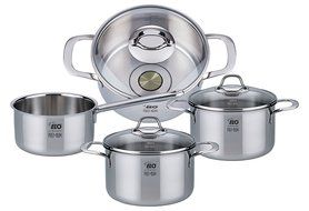 ELO Premium Silicano Plus Stainless Steel Kitchen Induction Cookware Pots and Pans Set with Oil Measuring System...