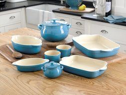 Denby Oven to Table 7-Inch Oval Casserole, 1/2-Liter, Blue N2