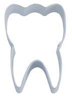 R&amp;M Tooth 3&quot; Cookie Cutter White with Brightly Colored, Durable, Baked-on Polyresin Finish