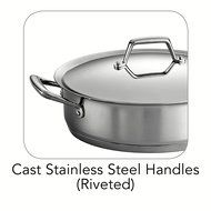 Tramontina Prima 5 Quart 18/10 Stainless Steel Tri-Ply Base Covered Casserole N3